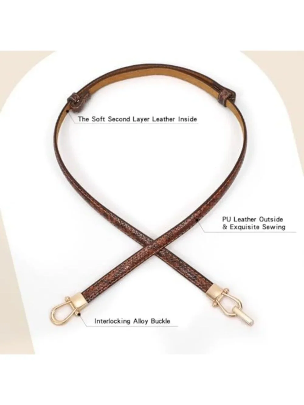 Stylish Plus Size Leather Skinny Belt for Women - Adjustable Thin Waist Belt